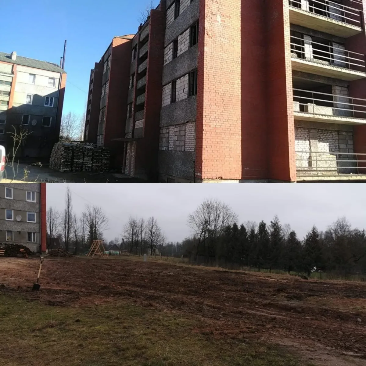 Demolition of a multi-apartment building