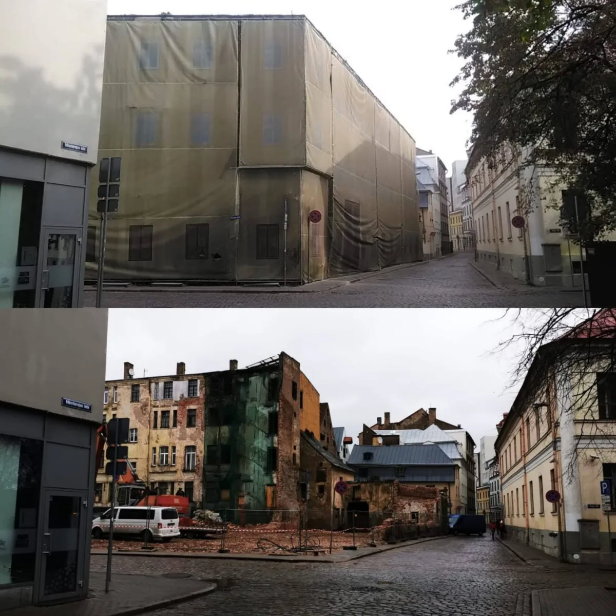 Снос ветхого здания в Старом Риге