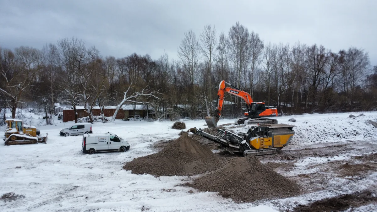 Demolition and landscaping works on Jaunciems Road for the construction of a solar power plant