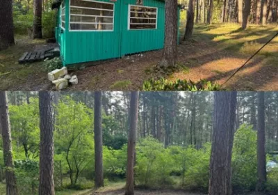 Kempinga ēkas nojaukšana un teritorijas sakopšana