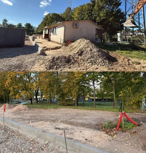 Bijušās veikala ēkas nojaukšana