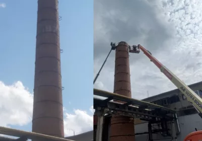 Ķieģeļu skursteņa demontāža